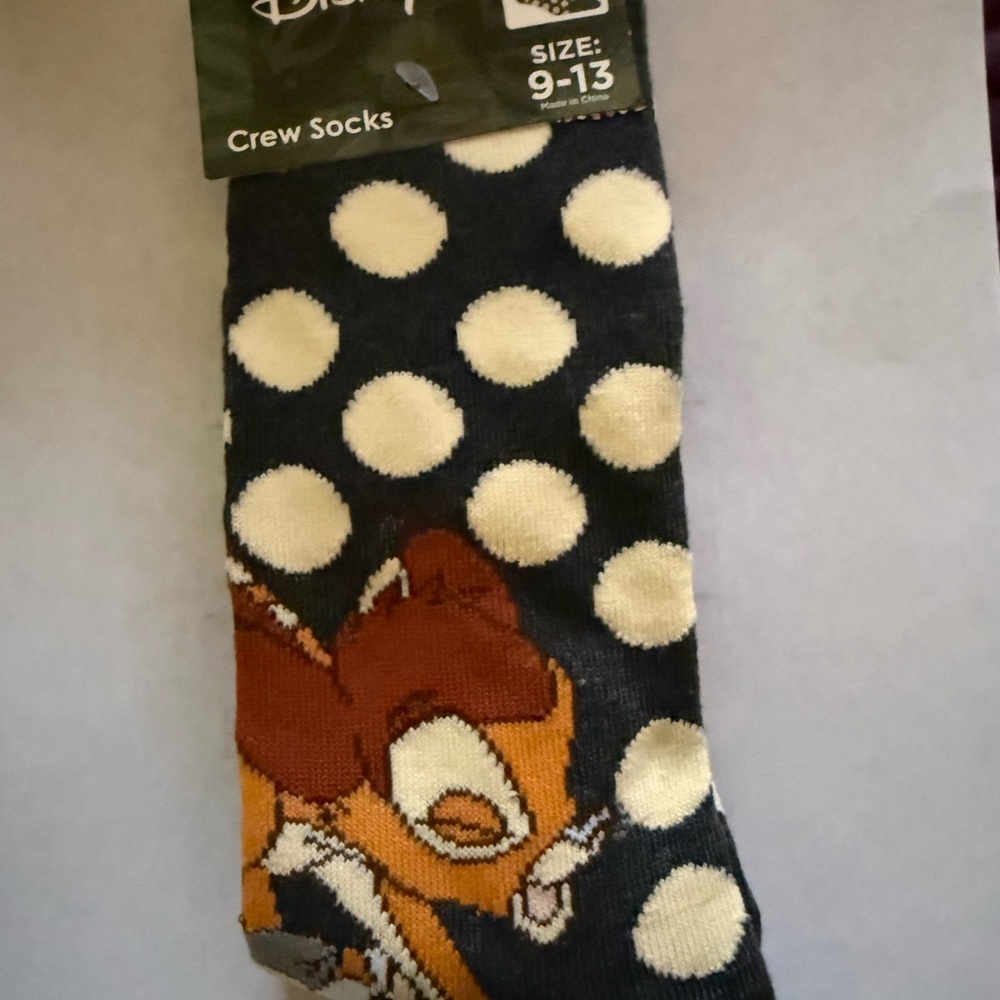 Disney Bambi Women’s Socks- Black and Cream